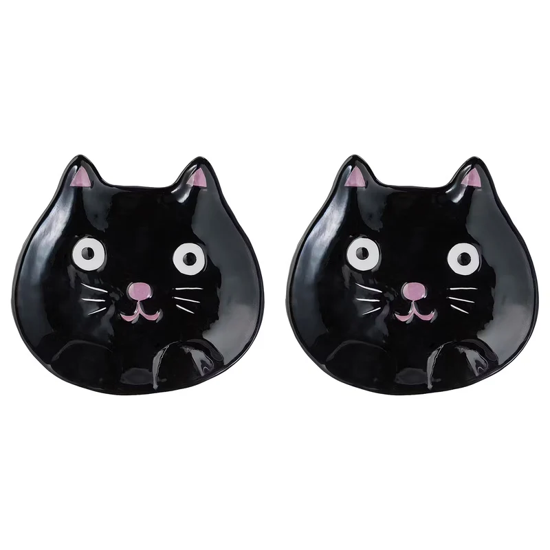 HALLOWEEN Deko-Teller Katze 2er-Set