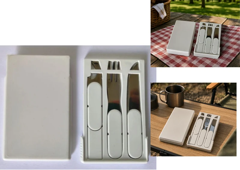 Picknick Besteck Set Gabel Messer Flaschenöffner Camping Outdoor