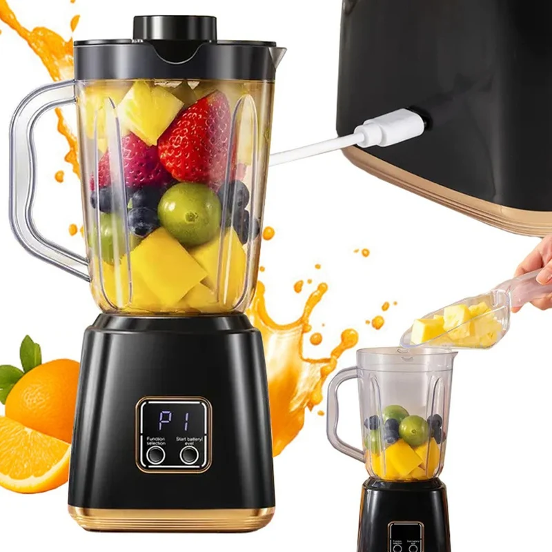 USB Smoothie Mixer Tragbar Mixer Becher Shaker 600ml Kabellos Schwarz