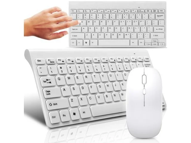 Kabellose Tastatur Maus Set Mini Slim Leise 2,4GHz USB für PC Laptop