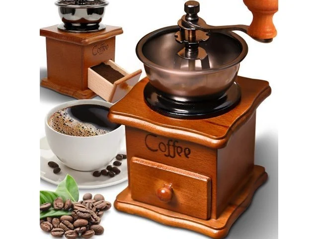 Kaffeemühle manuell Retro-Stil Keramikmahlwerk für Kaffeebohnen Pfeffer, Gewürze