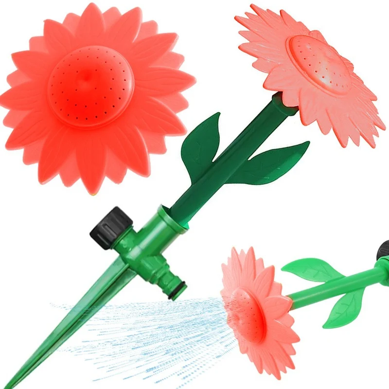 Garten Sprinkler Sonnenblume mit Erdspieß – Dekorativer Rasensprenger für Gartenbewässerung, Rasen und Blumenbeete
