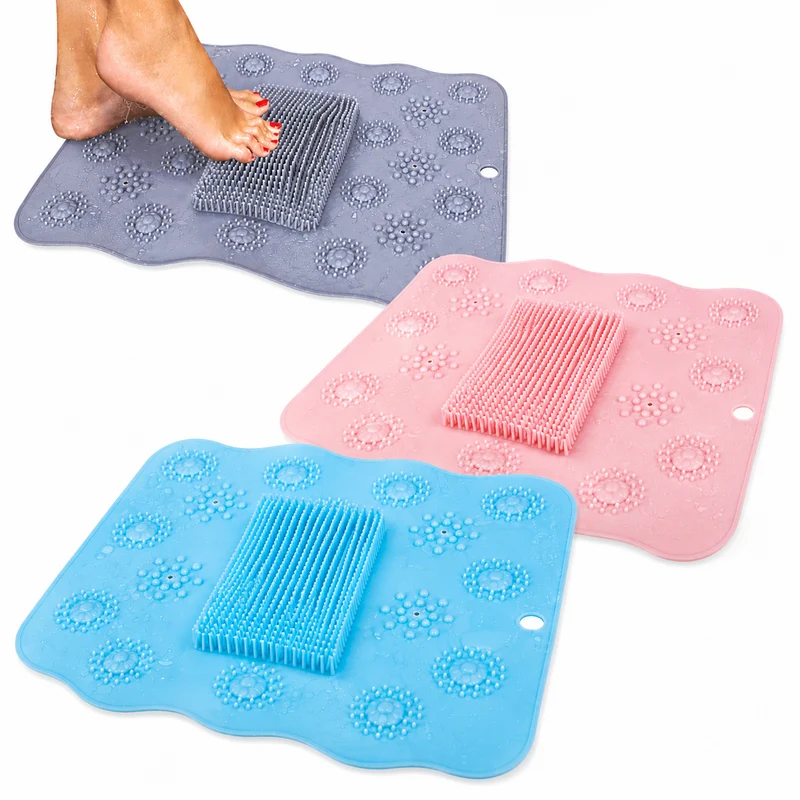 Fußmassagegerät Dusche Anti Rutsch Badematte – Silikon Fußreiniger und Massagepad für Badezimmer, Dusche und Wellness