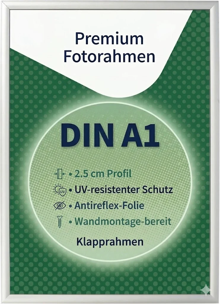 Klapprahmen A1 Posterrahmen Alu 25mm Wandmontage Werberahmen