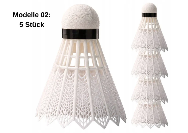 Badminton Federbälle weiß Shuttlecocks stabil Outdoor Freizeit 1 oder 5 Stück