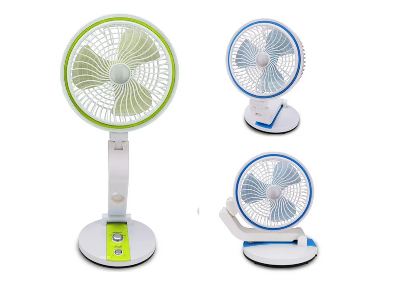 USB Ventilator Akku Tischventilator LED Lampe Faltbar Kabellos Camping Reise