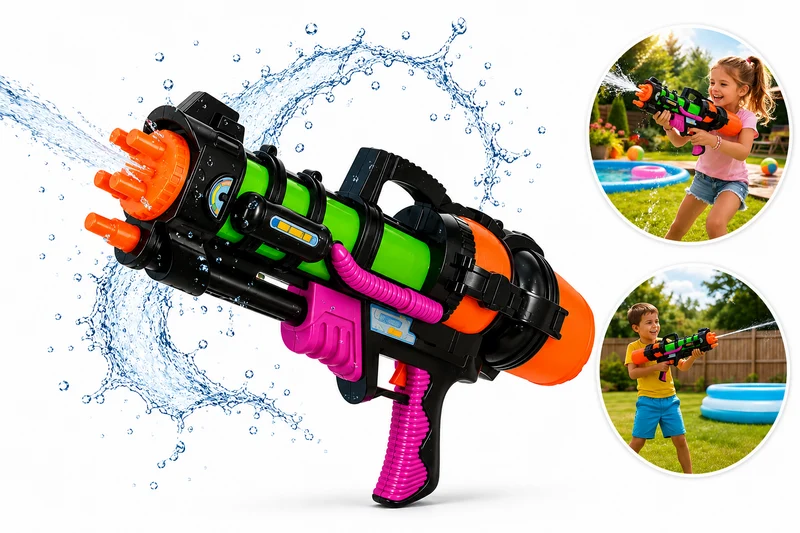 XXL Wasserpistole 60 cm mit 1,25L Tank – Wassergewehr für Kinder Sommer Wasserspaß
