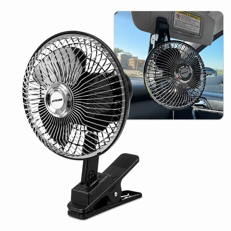 Auto Ventilator 12V Clip Ventilator Oszillierend Kfz Lüfter Zigarettenanzünder