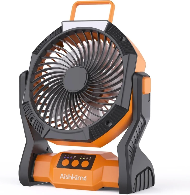 Tragbarer Campingventilator Mit Led-Licht, Wiederaufladbarer Zeltventilator Mit