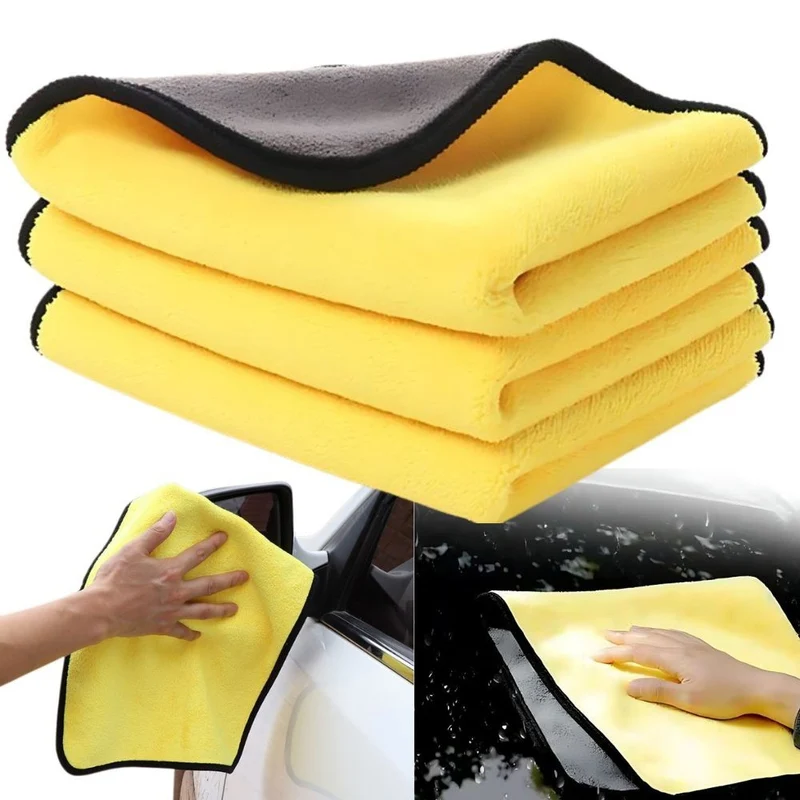 Mikrofasertücher 3er Set 30x30cm Reinigungstücher für Auto Fenster Haushalt