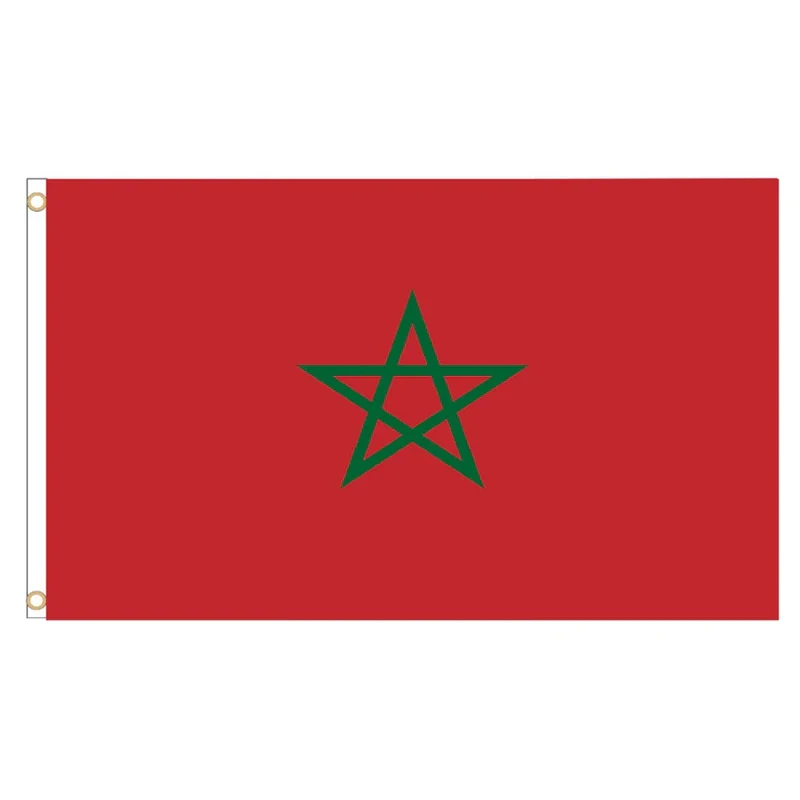Marokko Flagge 90x150 cm Länderflagge Fahne mit Ösen Indoor Outdoor-العلم المغربي 90 × 150 سم، مع حلقات معدنية، مناسب للاستخدام الداخلي والخارجي