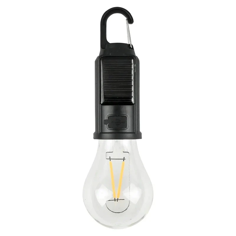 Campinglampe Solar LED USB Wiederaufladbar Karabiner Wasserdicht 3 Lichtmodi