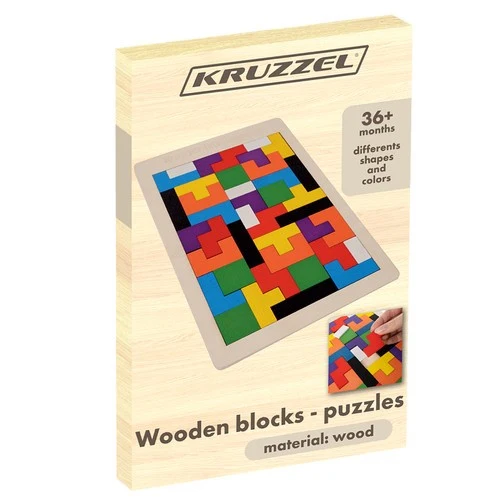 Holzpuzzle 3D mit 40 Teilen – Logik Lernspiel aus Holz für Kinder
