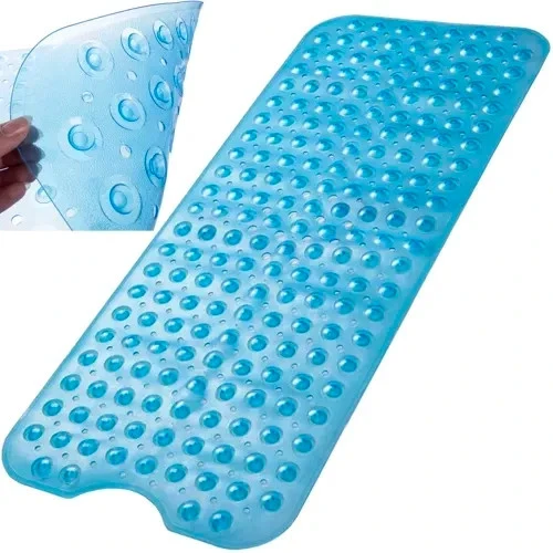 Badewannenmatte Antirutschmatte 100x40 cm Blau Rutschmatte mit Saugnäpfen