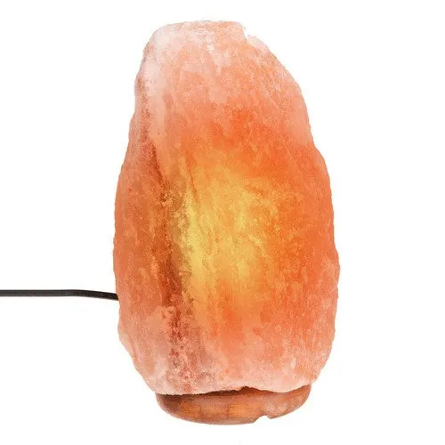 Salzlampe Tischlampe mit Dimmer Holzsockel E14 warmes Licht Deko