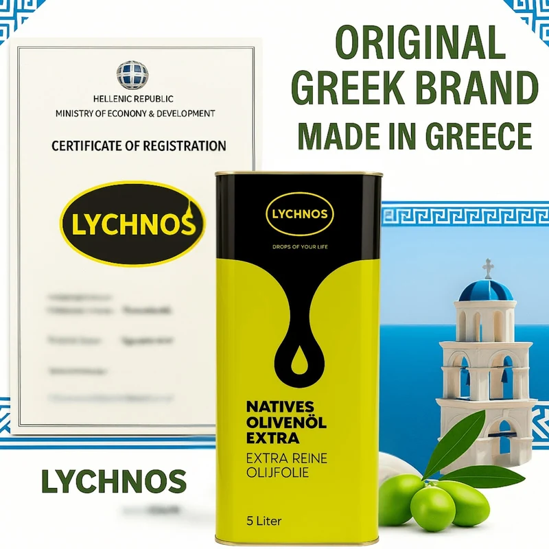 Lychnos Olivenöl Extra Nativ 5L Kaltgepresst aus Kreta Premium Qualität 🫒