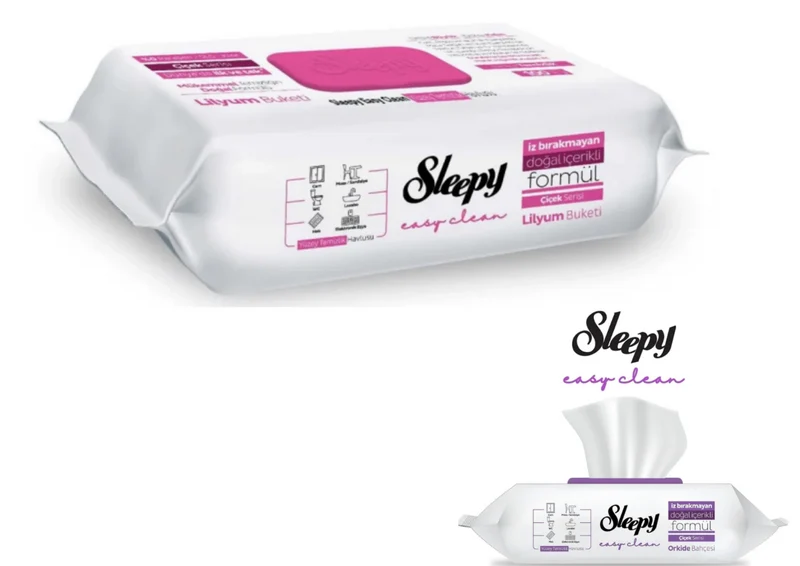 Sleepy Easy Clean Oberflächenreinigungstücher – 1er Pack (100 Blatt) | Orchidee Duft & Natron Formel | Praktisch, Hygienisch & Rückstandsfrei