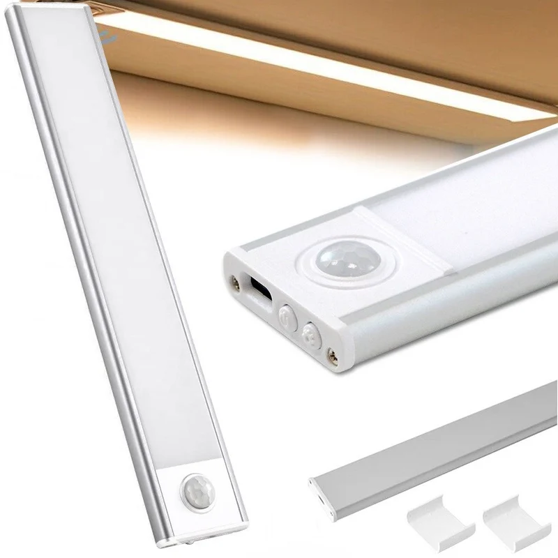 LED Unterbauleuchte 30 cm USB wiederaufladbar mit Bewegungsmelder und Dämmerungssensor