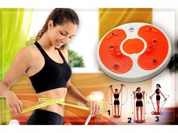 Schwenkbarer Twister mit Seilen & Fußmassagegerät Fitness Drehscheibe blau 🔵