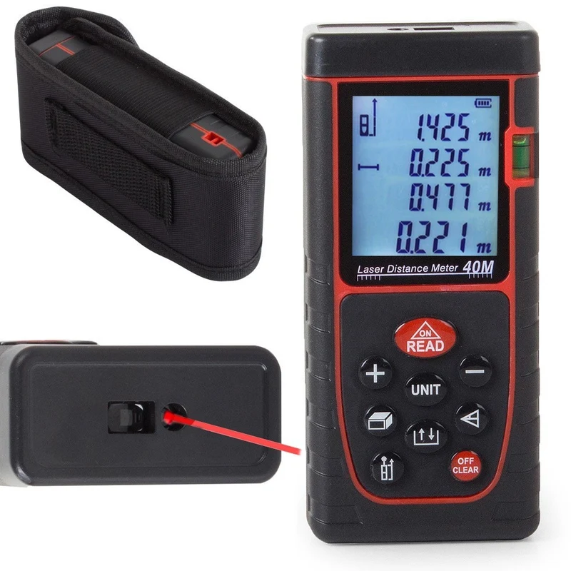 Digitales Laser-Entfernungsmessgerät 40m | Präziser Distanzmesser ±3mm IP54