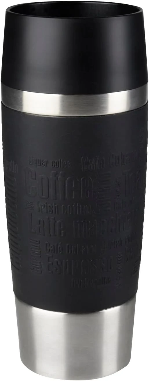 Emsa Travel Mug Thermobecher 360ml Edelstahl Isolierbecher Schwarz Dicht
