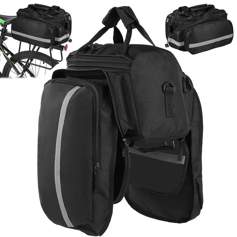 Fahrradtasche Gepäckträger Hinten 30L | Wasserdicht 3 Fächer + Regenschutz