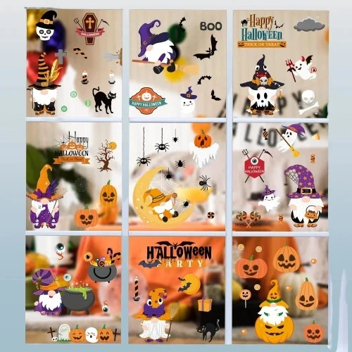 Halloween Fensterdeko 118 Sticker 6 Blätter Statisch Wiederverwendbar Deko