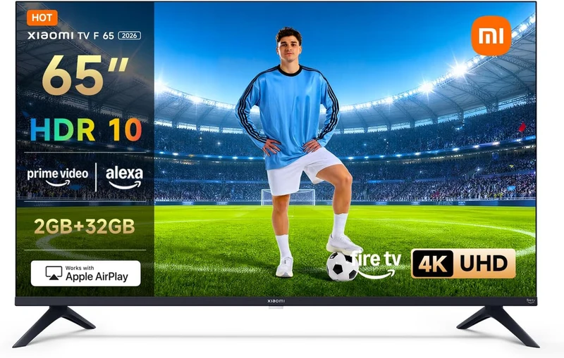 Xiaomi TV F 65 Zoll 4K UHD Smart TV mit Fire TV, HDR10, Alexa Sprachsteuerung, AirPlay, Triple Tuner und Game Boost Modus