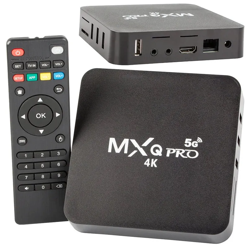 Android 14 TV Box 4K – Smart Media Player mit 2 GB RAM, 16 GB Speicher, WLAN, HDMI, LAN und 4x USB
