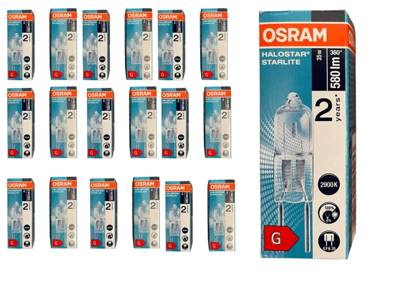 20x Osram HaloStar GY6.35 Halogen Stiftsockellampen 35W 12V warmweiß dimmbar Vorratspack