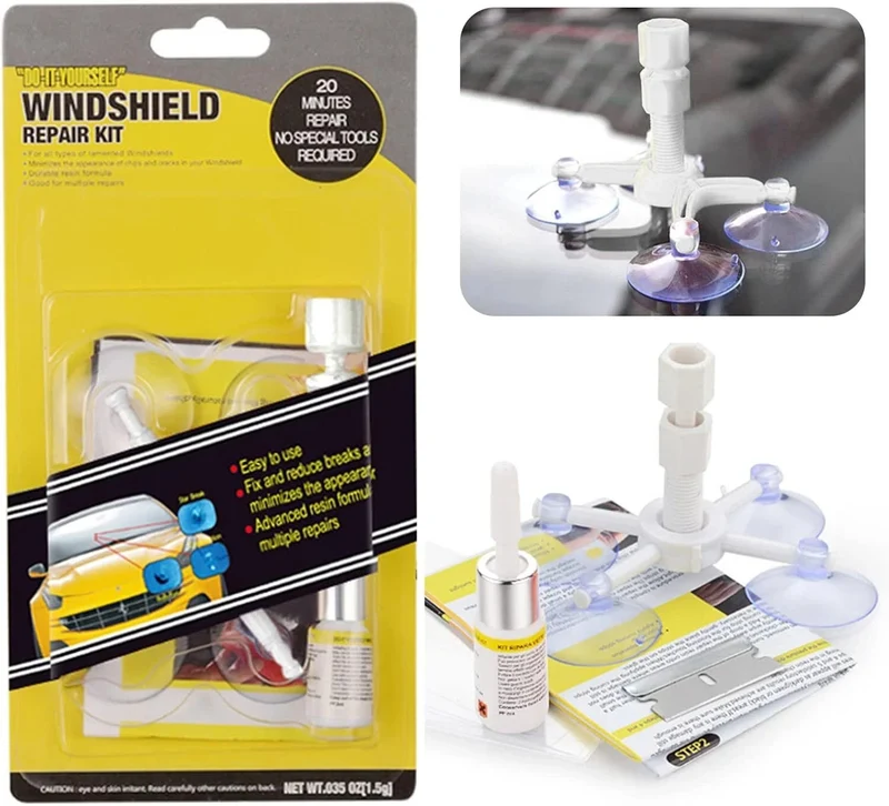 Auto KFZ Windschutzscheiben Glas Reparatur Set Steinschlag Frontscheibe