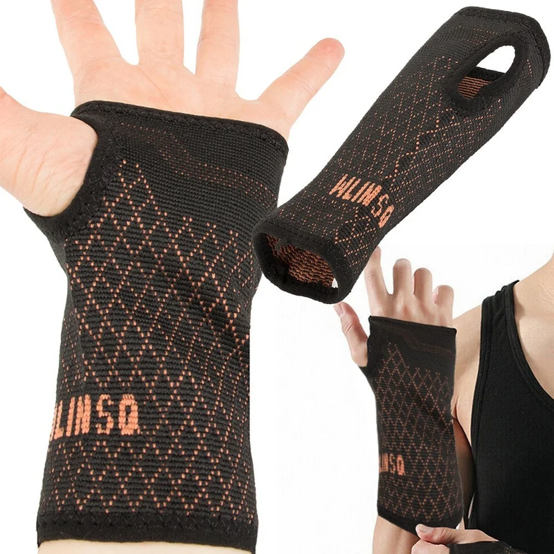 Handgelenkbandage mit Daumenloch – Elastische Handgelenkstütze mit Stabilisator