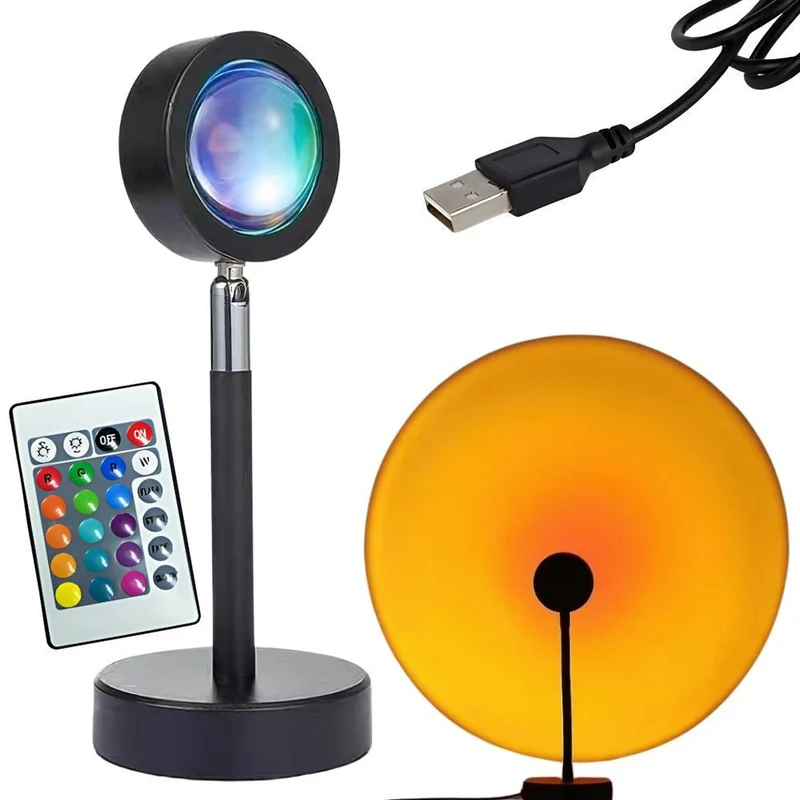 RGB Sunset Projektor Lampe LED USB mit Fernbedienung – Atmosphärenlicht