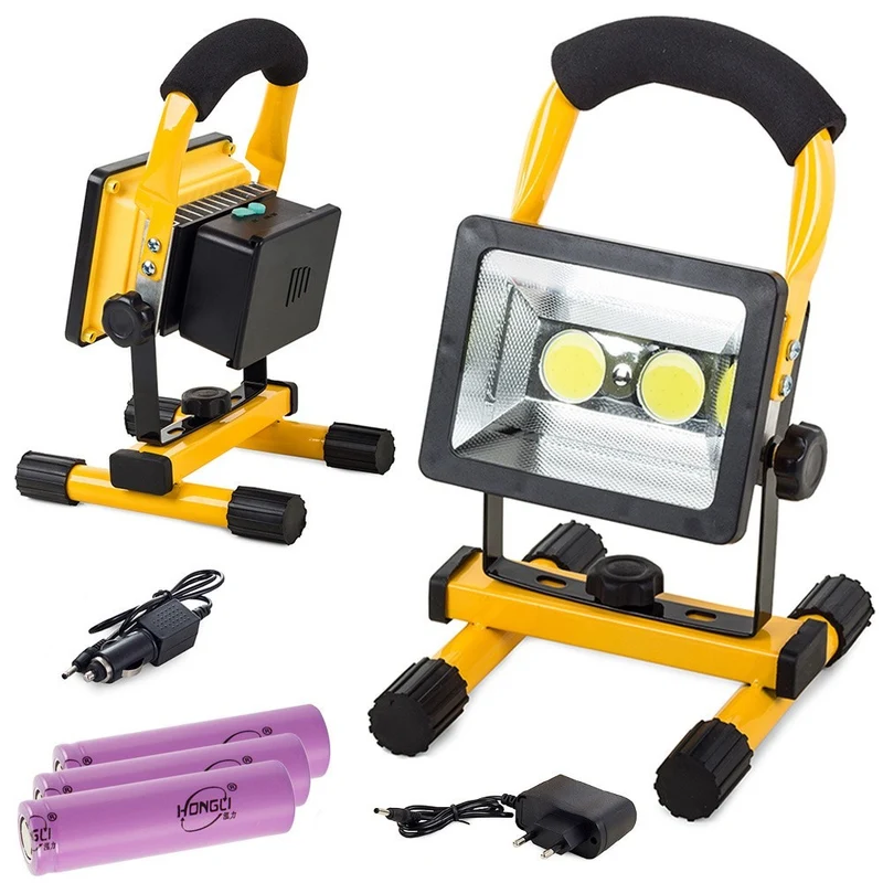 LED Baustrahler 30W mit Akku – mobile COB Arbeitsleuchte für vielseitige Einsätze Der