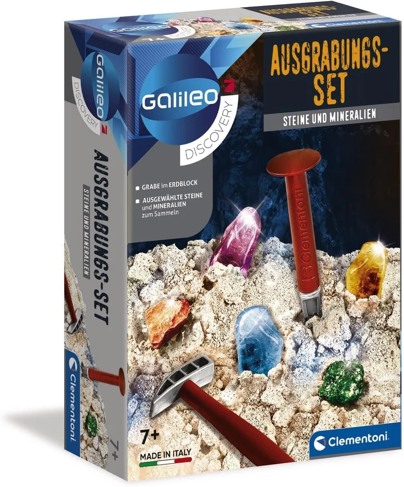 Clementoni Galileo Discovery Ausgrabungsset – Steine & Mineralien für Kinder ab