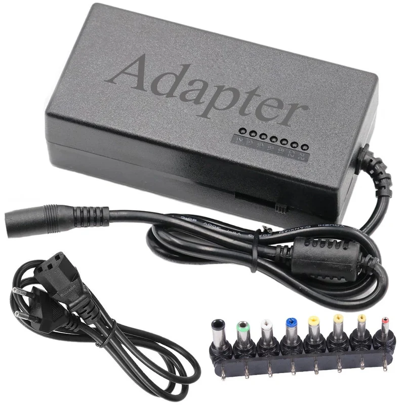 Universal Laptop Ladegerät 96W mit 8 Adaptern – Einstellbares Notebook Netzteil 12V–24V