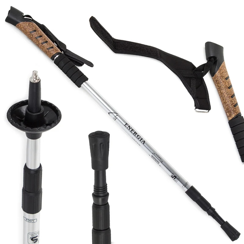 Nordic Walking Stock Einzelstück 64-135cm Alu Korkgriff Antischock Teleskop 🏞️🏞️💪
