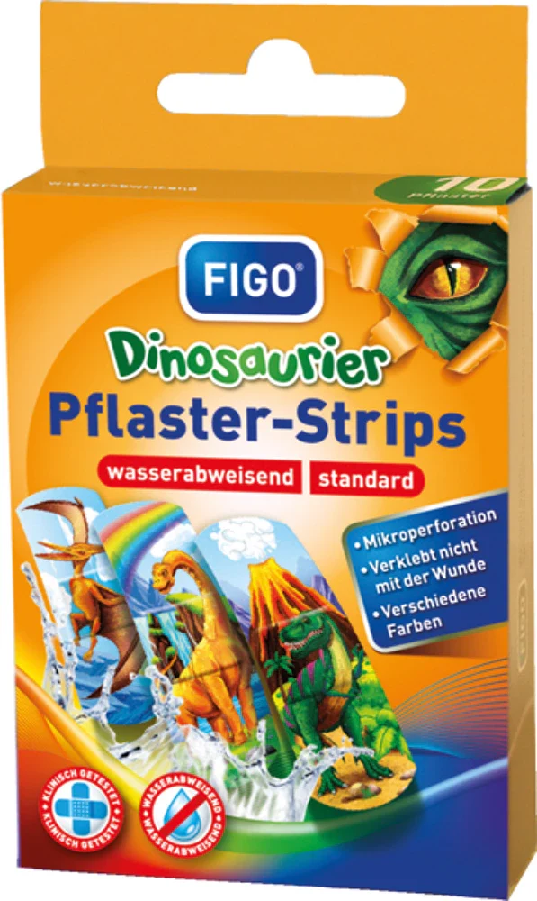 FIGO Kinderpflaster Wundverband – 10 Strips Pflasterset für empfindliche Kinderhaut