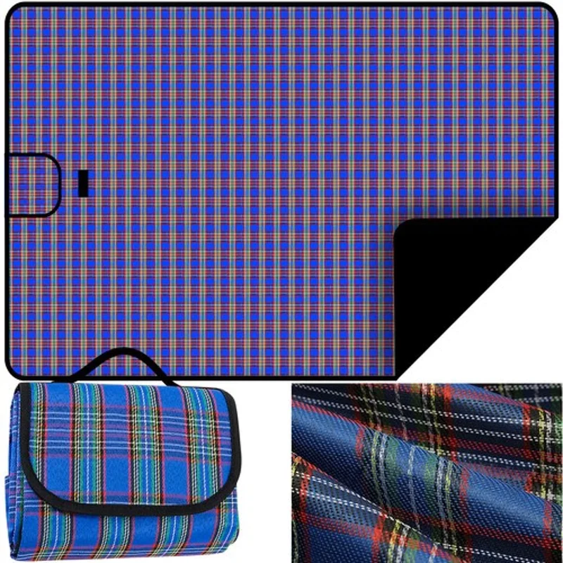 Wasserdichte Picknickdecke 145x180 cm – Faltbare Stranddecke Blau