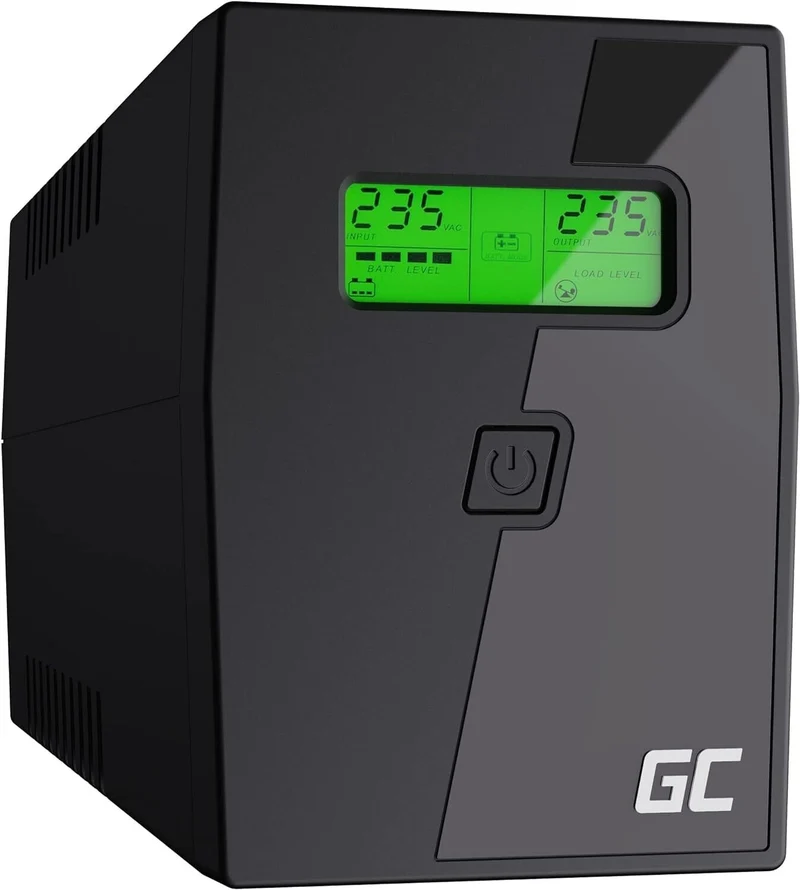 Green Cell USV 600VA 360W Line-Interactive UPS mit AVR, LCD, USB, RJ11 und 2x Schuko Steckdosen