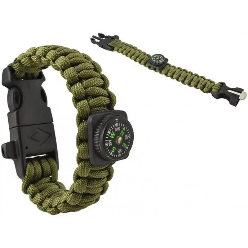 Survival Armband 5in1 Paracord mit Kompass Feuerstarter Outdoor