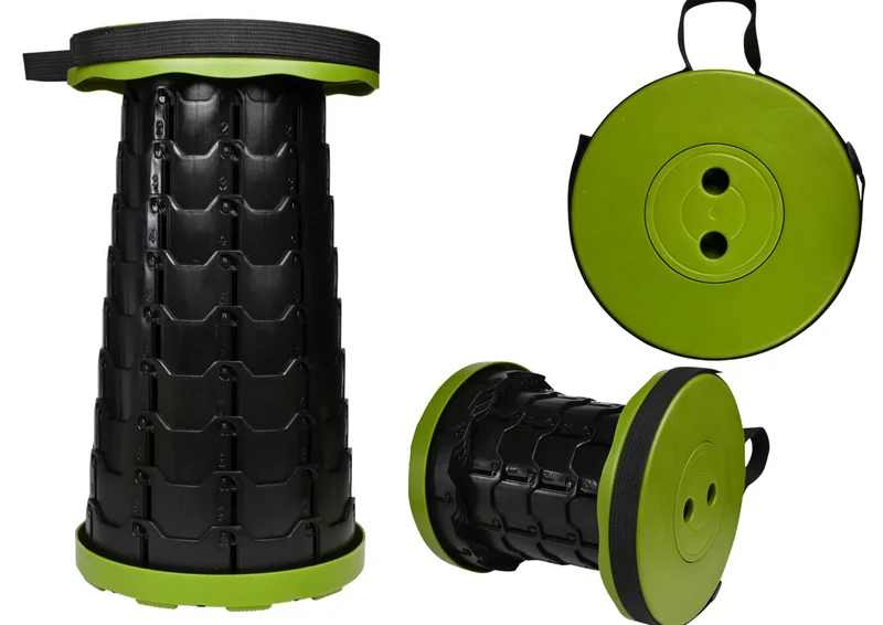 Tragbarer Klapphocker Höhenverstellbar – Campinghocker Falthocker für Outdoor, Angeln & Freizeit