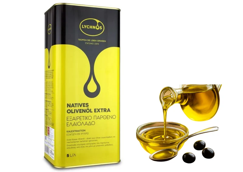 Lychnos Olivenöl Extra Nativ 5L – Kaltgepresst, Kreta, Premium Qualität 🌿🌿🌿