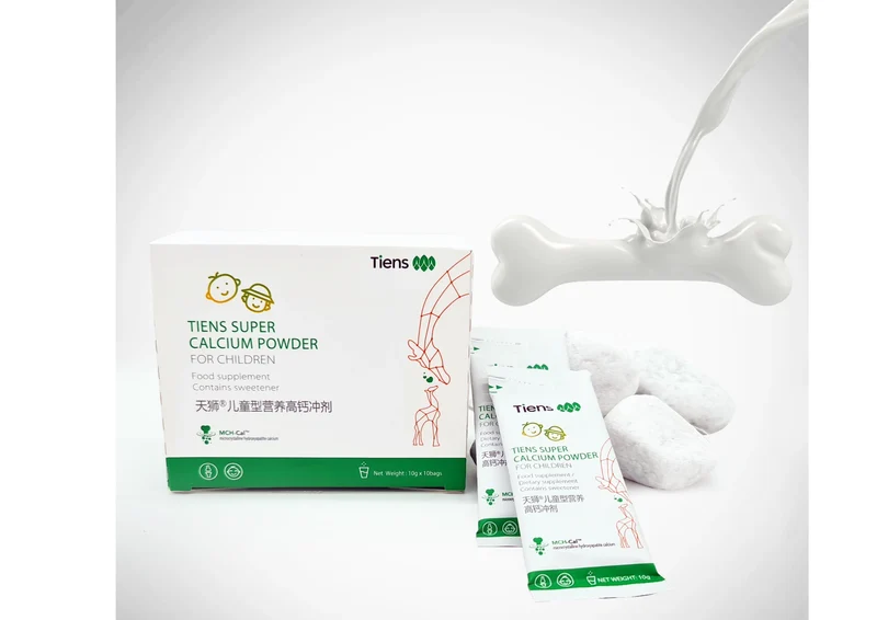 Tiens Super Calcium für Kinder – 10 Beutel (100 g) Mit Vitamin A, C, D, E, K, Zink, Taurin & Phosphor – Für starke Knochen, Zähne & ein gesundes Immunsystem