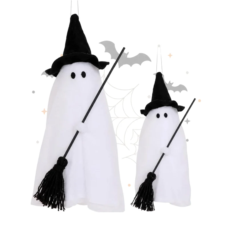 Geister-Anhänger 2er Set – Halloween Deko schwarz-weiß