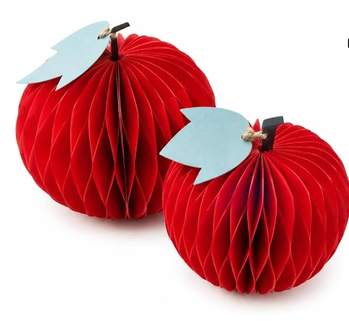 Honeycomb Kürbisse aus Papier – 2er Set in zwei Formen
