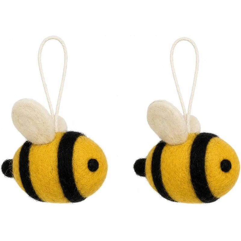 Bienen Anhänger aus Filz im 2er Set – Sommerdeko gelb schwarz