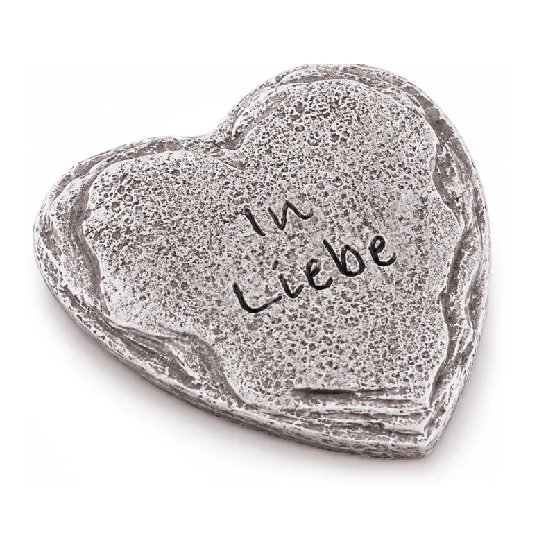 Trauerherz In Liebe grau ca. 6 cm - Grabherz & Gedenkstein