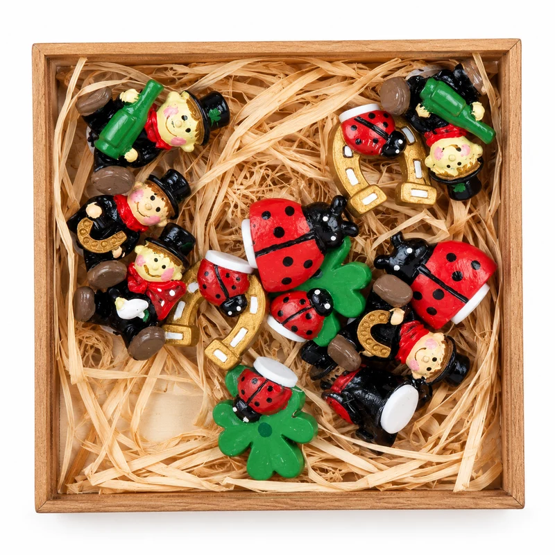12er Set Streudeko Silvester Glückssymbole ca. 2 bis 3 cm