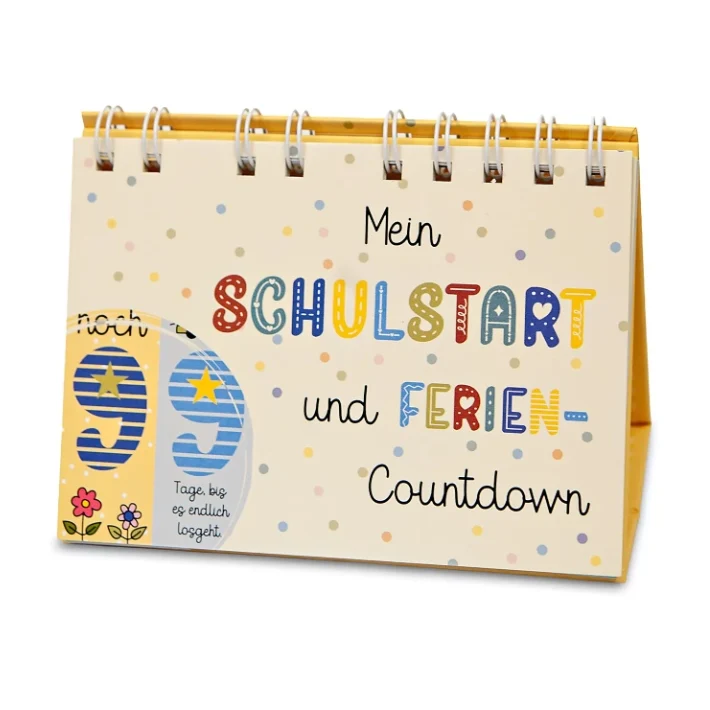 Tischkalender Countdown Schulstart und Ferien ca. 15 × 10 cm